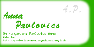 anna pavlovics business card